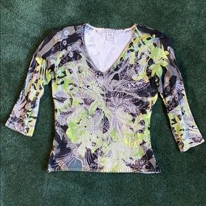 Vintage - Alberto Makali floral sweater! Elegant!